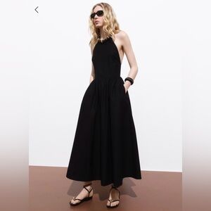 Black Cotten Halter Dress NWT